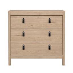 Madrid Matt Oak Effect 3 Drawer Chest (H)797mm (W)823mm (D)384mm - thumbnail 2