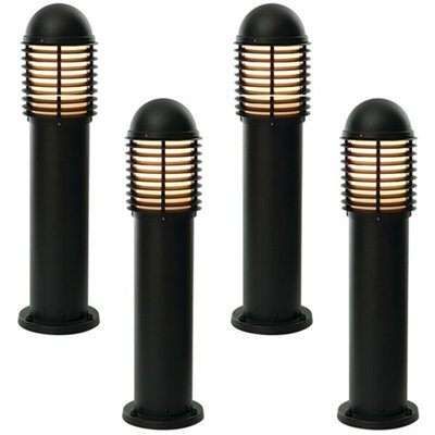 4 Pack Outdoor Ip44 Bollard Light Matt Black 650mm Led Lamp Post Garden Driveway - image 1