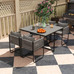 Wyld Haus Donino Rattan 4-Seater Cube Garden Dining Set With Cushions And Wood-Effect Square Table - thumbnail 8