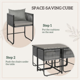 Wyld Haus Donino Rattan 4-Seater Cube Garden Dining Set With Cushions And Wood-Effect Square Table - thumbnail 7