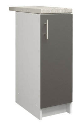 Jd Greta Kitchen Base Unit 300mm Storage Cabinet With Door Shelf 30Cm Dark Grey Matt With Worktop - image 1