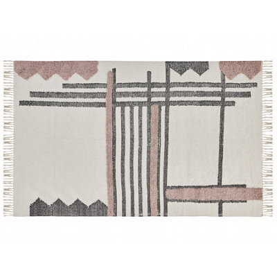 Beliani Rug Muradiye Beige 140 X 200 Cm Cotton - image 1