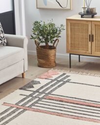 Beliani Rug Muradiye Beige 140 X 200 Cm Cotton - thumbnail 2