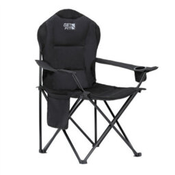 GETFIT Get Fit Premium Camping Chair - Lightweight 3Kg Folding Chair With Pocket Cup Holder & Carry Bag - Capacity 130Kg - Black Single - thumbnail 1