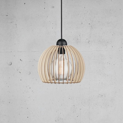 Nordlux Chino Wood Pendant Light Easy Assembly  Brown,mains - image 1