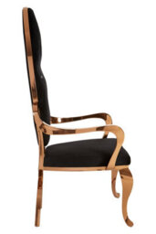 Orsina Modern Rose Gold Baroque Chair, Luxurious Design Dining Chair For Kitchen, Comfortable Velvet Dining Chair - thumbnail 2