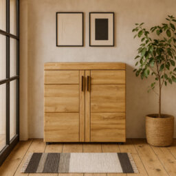 Wyld Haus Cortina 2 Door Grandson Oak Wood Shoe Cabinet - thumbnail 1