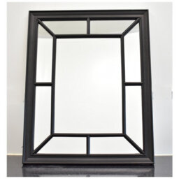Biznest Rectangle Antique Window Wall Mirror Stylish Black