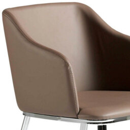 Stylish Brown Leatherette Dining Chair By Angel Cerda - thumbnail 4