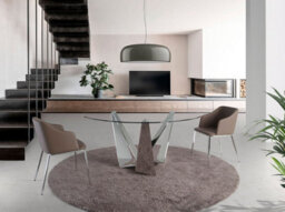 Stylish Brown Leatherette Dining Chair By Angel Cerda - thumbnail 3