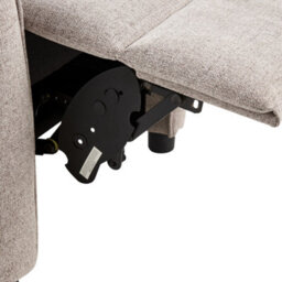 Wyld And Coco Heritage Home Recliner Chair Beige Fabric Manual Push-Back With Integrated Footrest Retro Armchair - thumbnail 8
