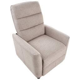 Wyld And Coco Heritage Home Recliner Chair Beige Fabric Manual Push-Back With Integrated Footrest Retro Armchair - thumbnail 7