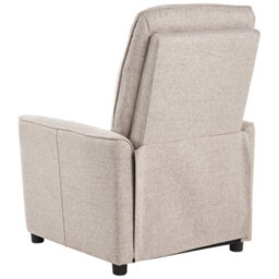 Wyld And Coco Heritage Home Recliner Chair Beige Fabric Manual Push-Back With Integrated Footrest Retro Armchair - thumbnail 6
