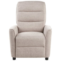 Wyld And Coco Heritage Home Recliner Chair Beige Fabric Manual Push-Back With Integrated Footrest Retro Armchair - thumbnail 1