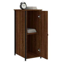 Berkfield Bedside Cabinets 2 Pcs Brown Oak 32X42X80 Cm Engineered Wood - thumbnail 4