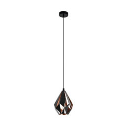 Eglo Carlton 1 Black/copper Single Pendant Light - thumbnail 2