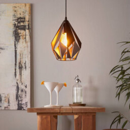 Eglo Carlton 1 Black/copper Single Pendant Light - thumbnail 1
