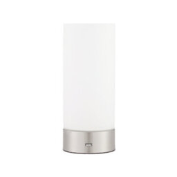 Anson Lighting Frankie Brushed Nickel And Opal Duplex Glass Table Lamp - thumbnail 6