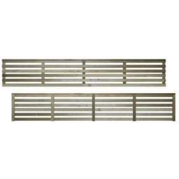 Premier Garden Supplies Premier Vogue Wooden Trellis Panel 6Ft X 1Ft (4 Pack) Horizontal Slatted Decorative Fencing Topper For Climbing Plant Support - thumbnail 2