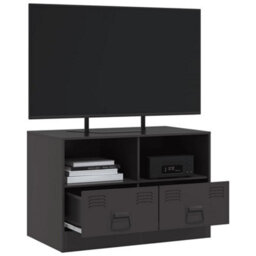 Berkfield Sturdy Tv Cabinet Black 67X39X44 Cm Steel - thumbnail 5