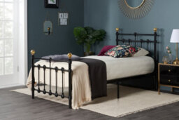 Save On Goods UK 3Ft Single Traditional,victorian Style Metal Tubular Steel Bed Frame Bedstead. Black Gloss Finish