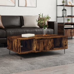 Berkfield Sturdy Coffee Table Smoked Oak 104X60X35 Cm Engineered Wood - thumbnail 2