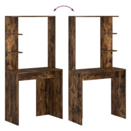 Berkfield Smoked Oak Computer Desk Smoked Oak Engineered Wood Standard - thumbnail 8