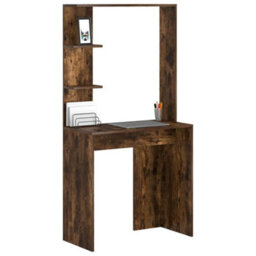 Berkfield Smoked Oak Computer Desk Smoked Oak Engineered Wood Standard - thumbnail 3