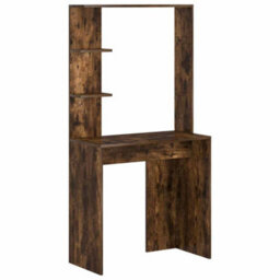 Berkfield Smoked Oak Computer Desk Smoked Oak Engineered Wood Standard - thumbnail 2