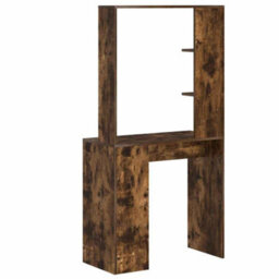 Berkfield Smoked Oak Computer Desk Smoked Oak Engineered Wood Standard - thumbnail 6