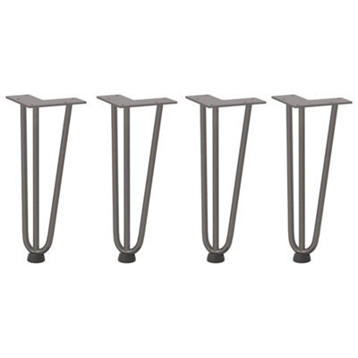 Berkfield Modern Hairpin Legs For Coffee Table 4 Pcs Natural Steel 30 Cm Solid Steel