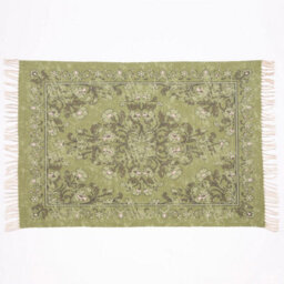 Kew 120X170Cm Olive Antique Printed Rug With Tassel - thumbnail 1