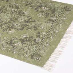 Kew 120X170Cm Olive Antique Printed Rug With Tassel - thumbnail 2