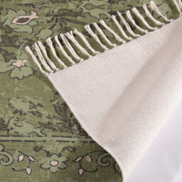 Kew 120X170Cm Olive Antique Printed Rug With Tassel - thumbnail 3