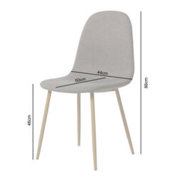Asteria Dining Chairs Set Of 2 Upholstered Linen Fabric Dark Grey Wood Legs - thumbnail 9
