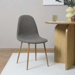 Asteria Dining Chairs Set Of 2 Upholstered Linen Fabric Dark Grey Wood Legs - thumbnail 2