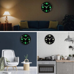 "12"" Wall Clock With Luminous Hands Numbers Silent For Kitchen Bedroom Office" - thumbnail 5