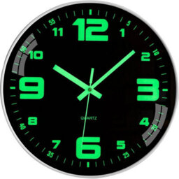 "12"" Wall Clock With Luminous Hands Numbers Silent For Kitchen Bedroom Office" - thumbnail 1