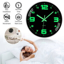 "12"" Wall Clock With Luminous Hands Numbers Silent For Kitchen Bedroom Office" - thumbnail 3