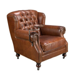Angel Cerda Elegant Cognac Brown Leather Chester Armchair For Modern Living Spaces