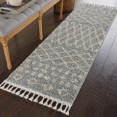 Nourison Moroccan Shaggy Mrs02 Silver Runner-66Cm X 246Cm - image 1