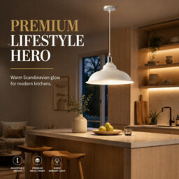 Ledsone Industrial Style Pendant Light Chandelier Flush Mount  White And Chrome Ceiling Light With Shade - thumbnail 5