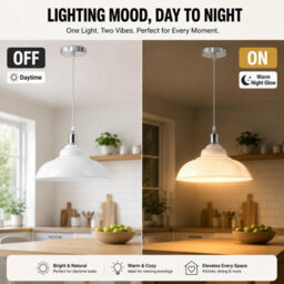 Ledsone Industrial Style Pendant Light Chandelier Flush Mount  White And Chrome Ceiling Light With Shade - thumbnail 4