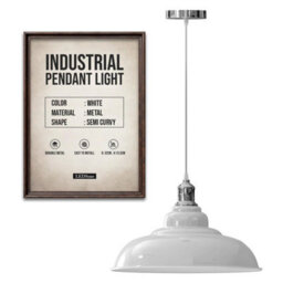 Ledsone Industrial Style Pendant Light Chandelier Flush Mount  White And Chrome Ceiling Light With Shade - thumbnail 1