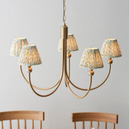 Loops Stunning 2 Pack Brushed Aged Brass Ceiling Pendant Lights With Green Fabric Shades - thumbnail 4