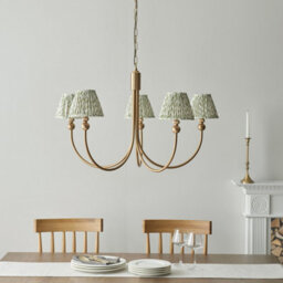 Loops Stunning 2 Pack Brushed Aged Brass Ceiling Pendant Lights With Green Fabric Shades - thumbnail 3
