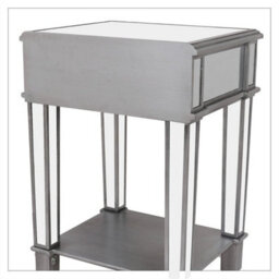 Elegant Mirrored Glass Bedside Table Nighstand Side Table Cabinet Drawer & Shelf - thumbnail 6
