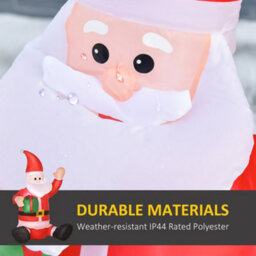 Homcom 4Ft Lighted Inflatable Santa Claus With Gift Box Christmas Outdoor - thumbnail 5