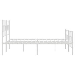 Berkfield Metal Bed Frame With Headboard And Footboard White 120X200 Cm - thumbnail 6