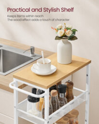 LEDREM 5-Tier Trolley, Space-Saving Kitchen Cart With Castors, 22 Cm Deep, Steel Frame, Handle, Trolley For Small Spaces - thumbnail 5